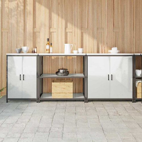 VidaXL Set za kuhinjsku pohranu 3 pcs Srebro 210 x 50 x 92 cm Slike