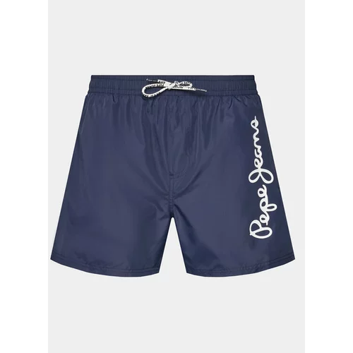 PepeJeans Kopalne hlače Logo Swimshort PMB10393 Mornarsko modra Regular Fit