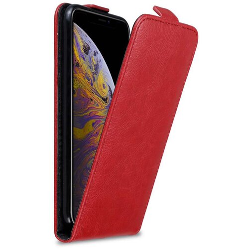 Cadorabo Ohišje, združljivo z Apple iPhone XS MAX v rdeče jabolko - Zaščitni ovitek v obliki flipa z magnetnim zapiranjem, (20559333) Cene