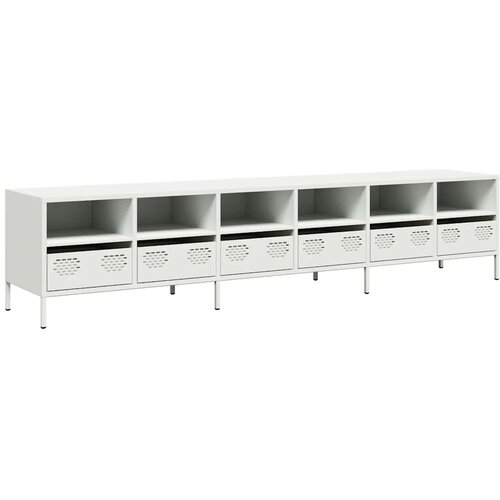 VidaXL TV omarica bela 202x39x43,5 cm hladno valjano jeklo, (21829873) Slike
