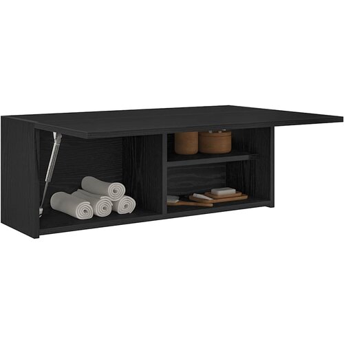  Kupaonski zidni ormarić crni 80x25x30 cm izrađeno drvo Slike