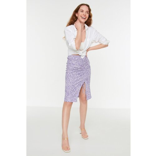 Trendyol Lilac Ruffle Detailed Knitted Skirt Slike