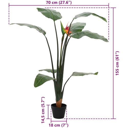  Umjetna Strelitzia Biljka Zelena 70 x 18 x 155 cm Tkanina i PE Slike