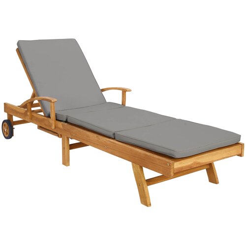  Ležaljka s jastučićem 100% poliester čvrsti teak Slike