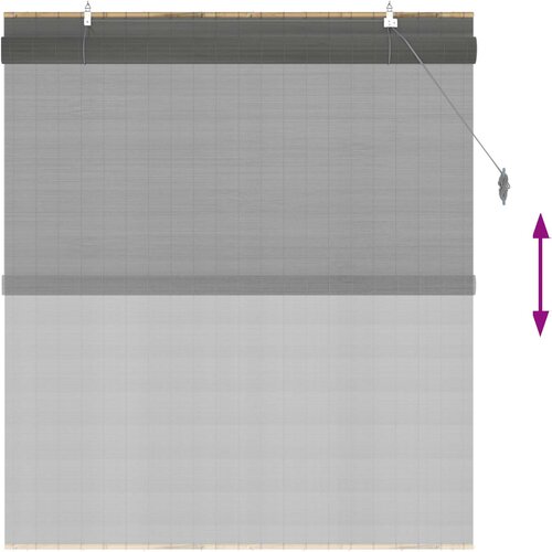 Rolo zavjesa Siva 130 x 160 cm Bambus Slike