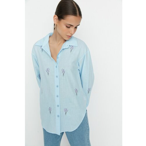 Trendyol Blue Printed Shirt Slike