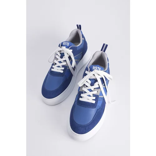 Marjin Men's Sneakers Thick Sole Lace-Up Sneakers Vetur Royal.