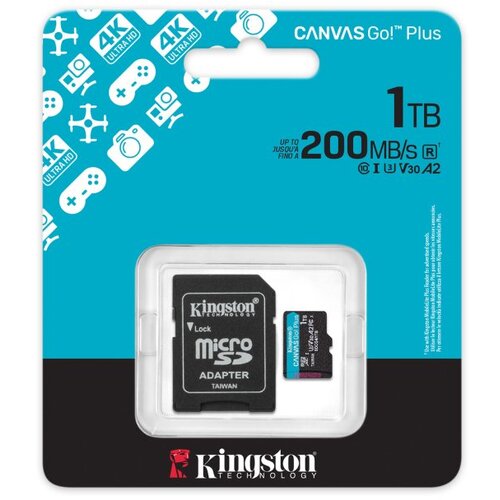 Kingston MicroSD kartica sa CanvasGo!Plus adapterom, 1TB Slike