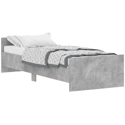 Maison Chic Posteljni okvir - Enojna postelja - Postelja za odrasle betonsko siv 75x190 cm inženirski les-J10331, (21763840) Slike