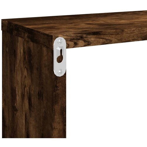  Kockaste zidne police 2 kom boja hrasta 80x15x26,5 cm drvene Slike