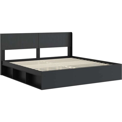 Okvir za krevet s pohranom i uzglavljem Crna 180 x 200 cm Slike