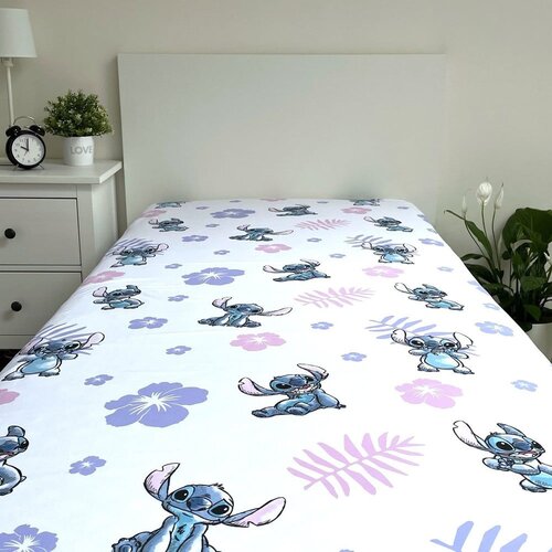 Jerry Fabrics Napenjalna enojna bombažna otro&amp;scaron;ka rjuha 90x200 cm Lilo and Stitch &amp;ndash; Slike
