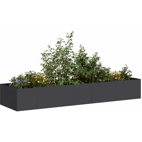 vidaXL Plantažni lonček črn 280x80x40 cm Jeklo Cene