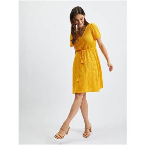 Orsay Yellow Women Patterned Dress - Women Slike