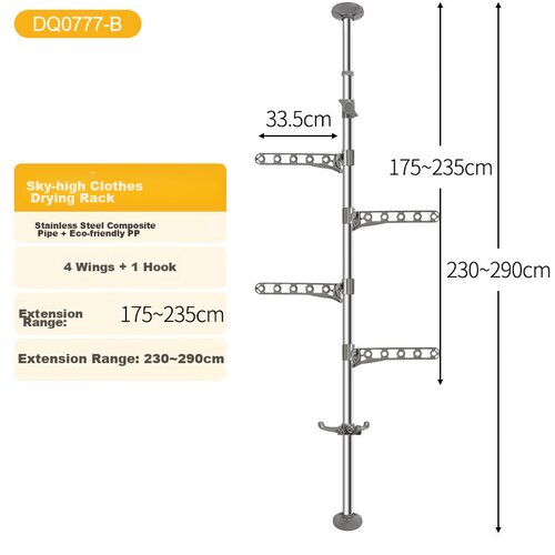  Baoyouni Su&amp;scaron;ilica za ve&amp;scaron;, 290cm, Siva Slike