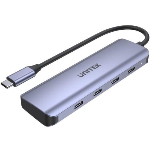 Unitek uHUB Q4 USB 3.2 Gen 1 (3.1 Gen 1) Type-C 5000 Mbit /s Grey Slike