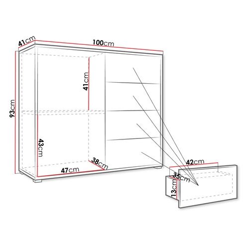  Komoda GESITA 93x41 cm bela Slike
