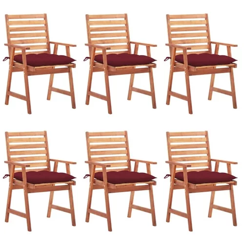  Zunanji jedilni stoli 6 kosov z blazinami trakacijev les