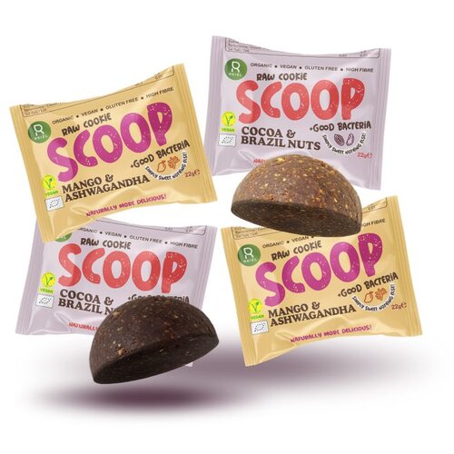 Reizl Scoop Raw cookie Mango & Ashwangandha i Scoop Raw cookie Cocoa & Brazil nuts multipack 4 kom Cene