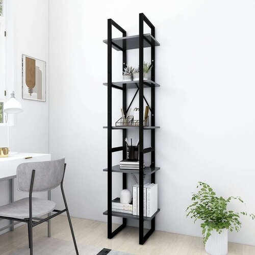 vidaXL ormarić za knjige s 5 razina sivi 40 x 30 x 175 cm od iverice Cijene