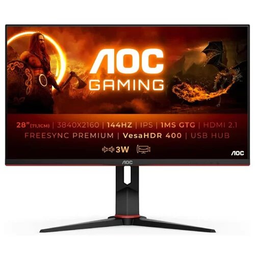 AOC Monitor U28G2XU2 71,12 cm (28"), UHD IPS 144Hz, 1ms Cene