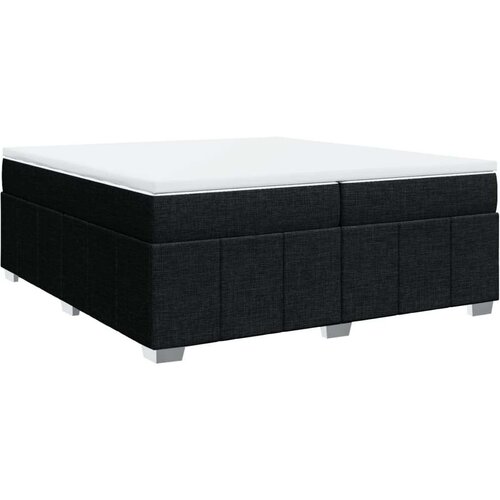VidaXL Krevet s oprugama i madracem crni 200x200 cm od tkanine Slike