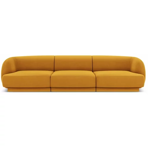 Micadoni Home Senf žuta baršunasti sofa 259 cm Miley –