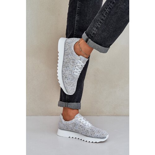 S. BARSKI Suede Patterned Sports Shoes On Platform With Glitter D&amp;amp;A Slike