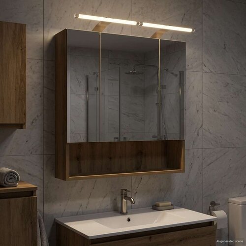  Kopalniška ogledalna omara z LED lučmi Oreh 60 x 14.5 x 70 cm, (5000233314) Cene