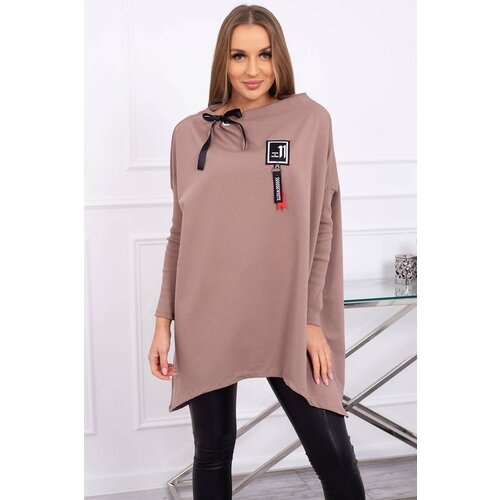 Kesi Oversize sweatshirt with mocha asymmetrical sides Cene