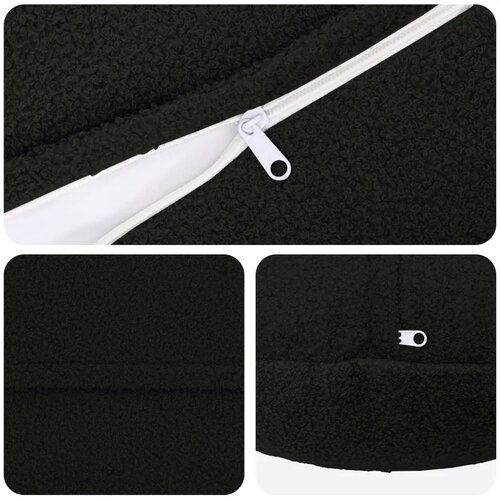  Presvlaka za jastuk 6 pcs HEERLEN Crna &amp;Oslash; 60 cm Boucl&amp;eacute; - Crna &amp;Oslash; 60 cm 6 Slike