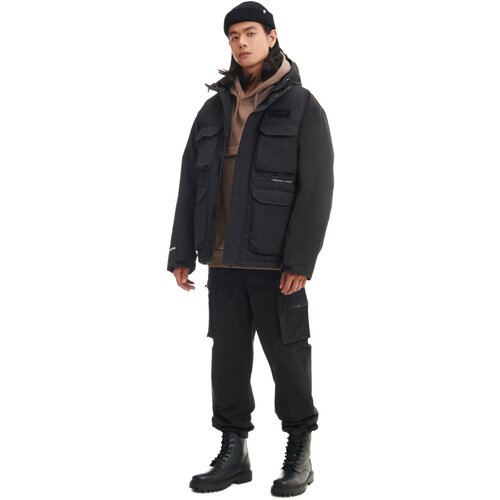 Cropp muška jakna s kapuljačom - Crna  4471W-99X Cijene