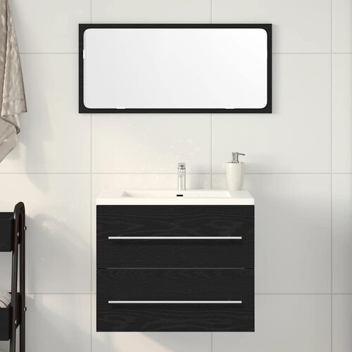 Ormarić za umivaonik u kupaonici crni hrast 60x38,5x48 cm inženjerski drvo Slike