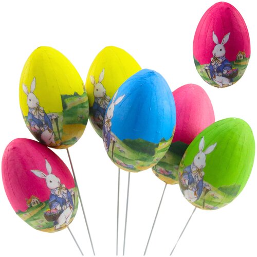  Easter Eggs on a Wire Pick Bunny with a Basket Decoration 6pcs Cijene