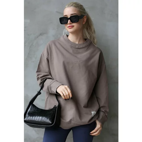 Madmext Sweatshirt - Gray - Oversize