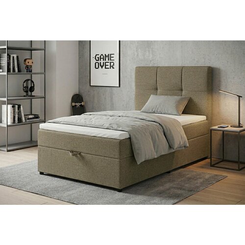 MID.YOU POSTELJA Z VZMETNICO 100 cm x 200 cm , tekstil, leseni material bež Slike