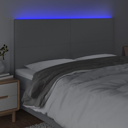  LED uzglavlje svjetlosivo 160x5x118/128 cm od tkanine Slike