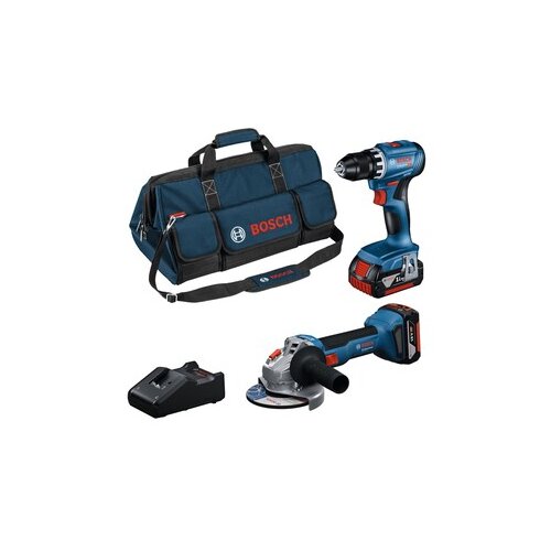 Bosch Aku set Combo kit GSR 18 V-45 + GWS 18 V-8 (bu&amp;scaron;ilica-izvijač + brusilica) + 2 akumulatora, punjač i torba Slike