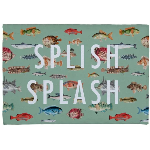 Really Nice Things Zelena kupaonska prostirka s dodatkom pamuka Splish Splash, 40 x 60 cm