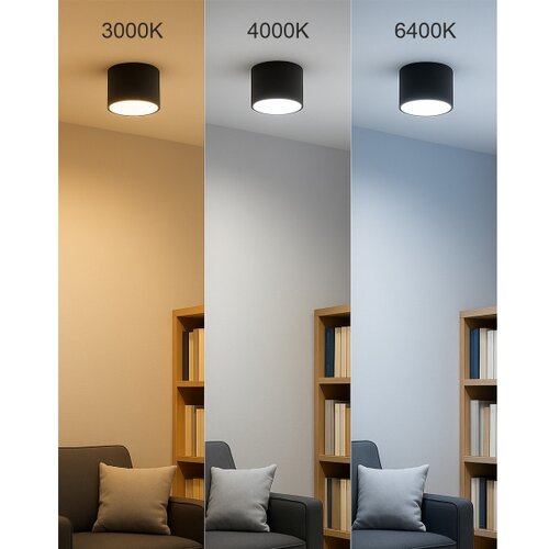  LED spot svetiljka 5W/230V 3000/4000/6400K, prečnik 7,5 cm, crna Slike