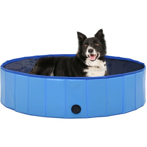 vidaXL Zložljiv bazen za pse moder 120x30 cm PVC Cene