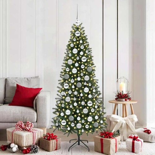 vidaXL Set božičnih okraskov med 300 LED 120 pcs srebrna Plastika Cene