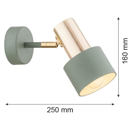  Argon 4315 - Zidni spot DORIA 1xE27/15W/230V zelena/mesing Slike