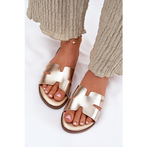 EVENTO Women's Flat Sandals Made Of Eco Leather Golden Firvania Cijene