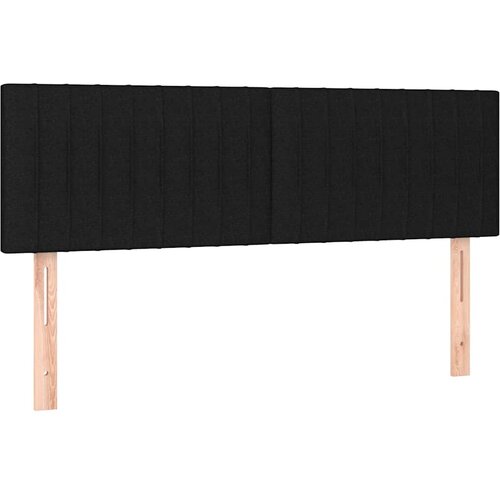  Krevet s oprugama i madracem crni 140 x 190 cm od tkanine Slike