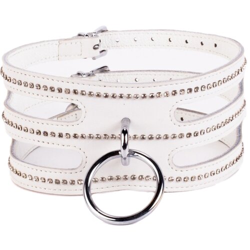 DEVIL STICKS Designer Traingo Collar Calf Softy Leather White Slike