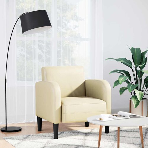 VidaXL Sofa fotelja s naslonima za ruke krem 54 cm umjetna koža Slike