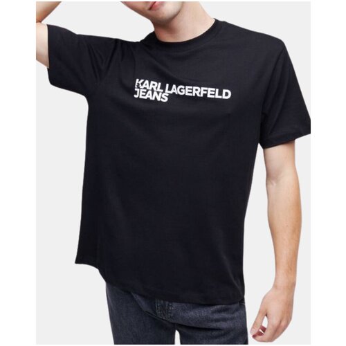 Karl Lagerfeld Majice s kratkimi rokavi A1M17002 REG SS ESSENTIAL Črna Cene