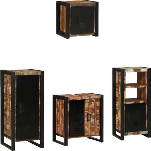 vidaXL Komplet pohištva za kopalnico 4 pcs Trden recikliran les Cene