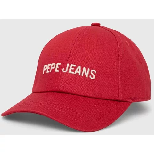 Pepe Jeans Dječja kapa sa šiltom boja: crvena, s tiskom